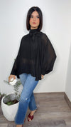 Renata Plissé Noir Top