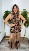 Cheetah Fringe Dress