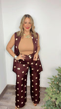 Wine & Cream  Polka Dots Satin Pants