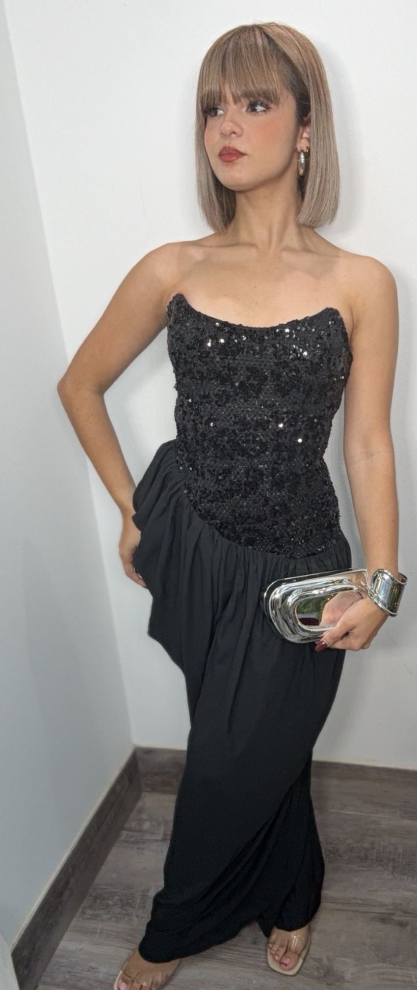 Gloss & Draped Maxi Dress