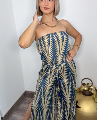 Boho Navy & Gold Jumpsuit