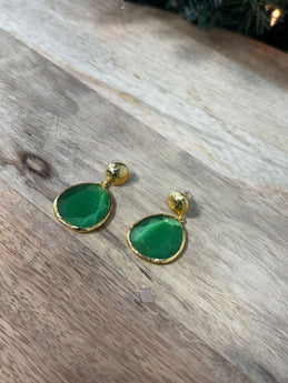 Turkia Gold & Green Earring