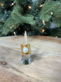 Turkia Gold Pearl Ring
